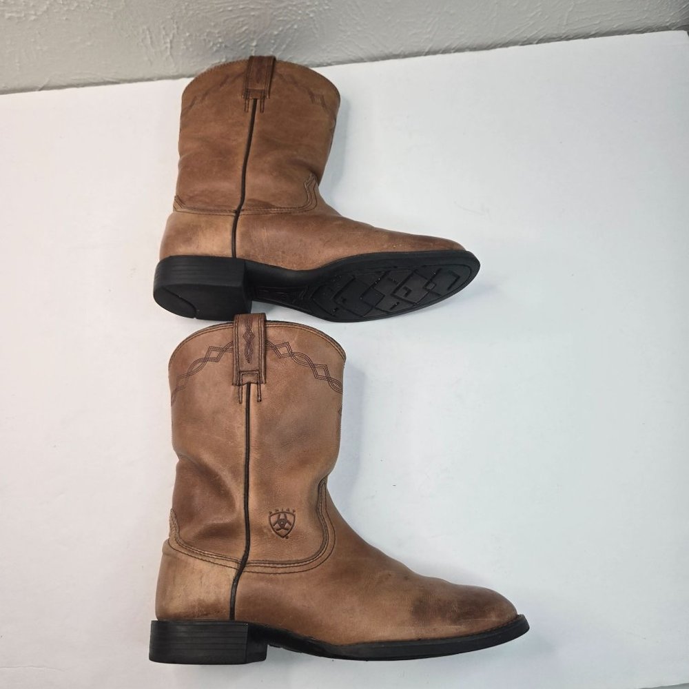 Ariat Midcalf Western Boots Sz 8 Brown Leather Pull On Casual Low Heel Cowgirl - Picture 7 of 14